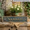 2D Flat, 1pc Namaste Sign - Indian Greetings Wall Plaque with Namaste Gesture & Diacritic Marks - Aluminium Horizontal Hanging Board for Home