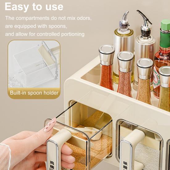 Seasoning Storage Rack Wall Mounted Adjustable Spice Organizer Multi-compartment Spice Container Kitchen