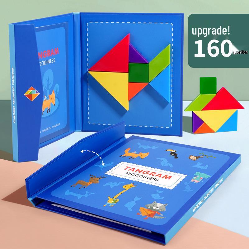 Magnetic Tangram Puzzle Blocks for Kids, Ages 3-6
