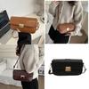 Stylish Vintage Chic Lock Buckle Small Square Bag For Women In Black White And Khaki