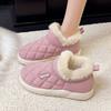 2025 winter warm cotton shoes fleece non-slip outer wear medium bag heel plush waterproof cotton slippers short-sleeved snow boots women
