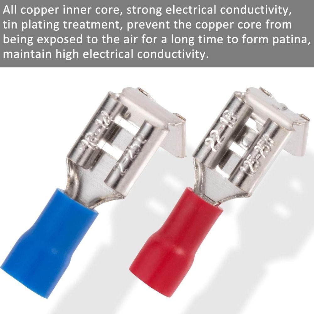 100pcs 10-22AWG Piggy Back Spade Terminators Crimp Electrical Terminals Home Appliances