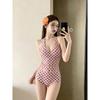 Polka Dot Advanced Sense Neck Small Chest Sexy Ruffle Edge Multi-layer Skirt Type Belly Cover Split Holiday Hot Spring Swimsuit Women