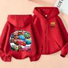 Felpa con zip per bambini e bambine Lightning McQueen 95, Felpa con cappuccio stampata Cars, Giacca felpa larga alla moda per bambini
