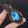 Neon Apatite Pendant Copper Wire Wrapped Pendant Gemstone Copper Jewelry Handmade Ethnic Pendant Wire Wrapped Neon Apatite Jewelry For Gift