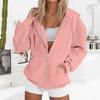 Women's Fashionable Casual Solid-color Long-sleeved Pullover Hooded Jacket