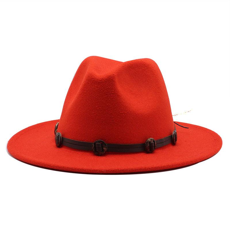 Woolen Top Hat Retro Flat-Brimmed Big Eaves Hat Minority Style Jazz Hat