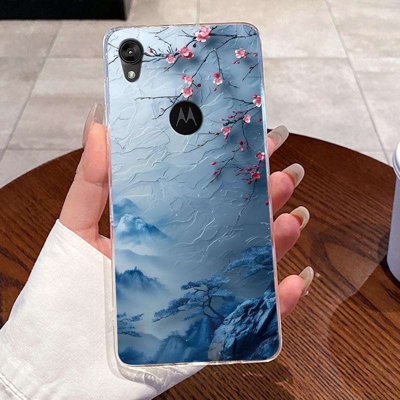 Jelly Casing For Motorola Moto E6 Fundas MOTOE6 Capa Clear Silicone Soft TPU Back Cover Cute Cat Rabbit Heart Protective Case
