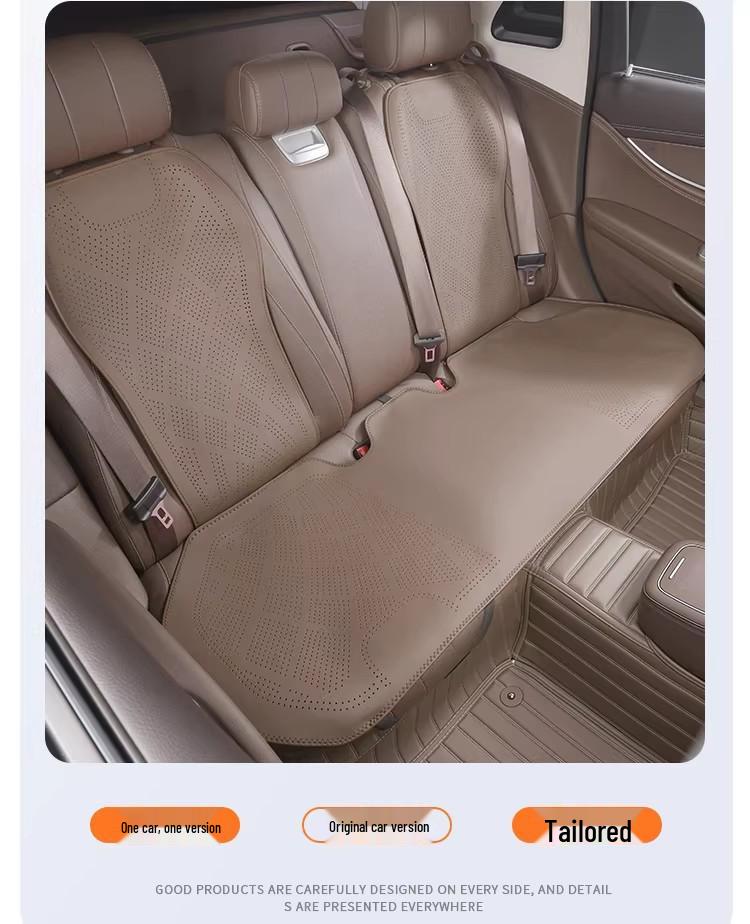 Lantu Universal Car Seat Cushion - Breathable Nappa Leather for All Seasons (Free/Zhiyin/Mengxiangjia/ZhuiGuang)