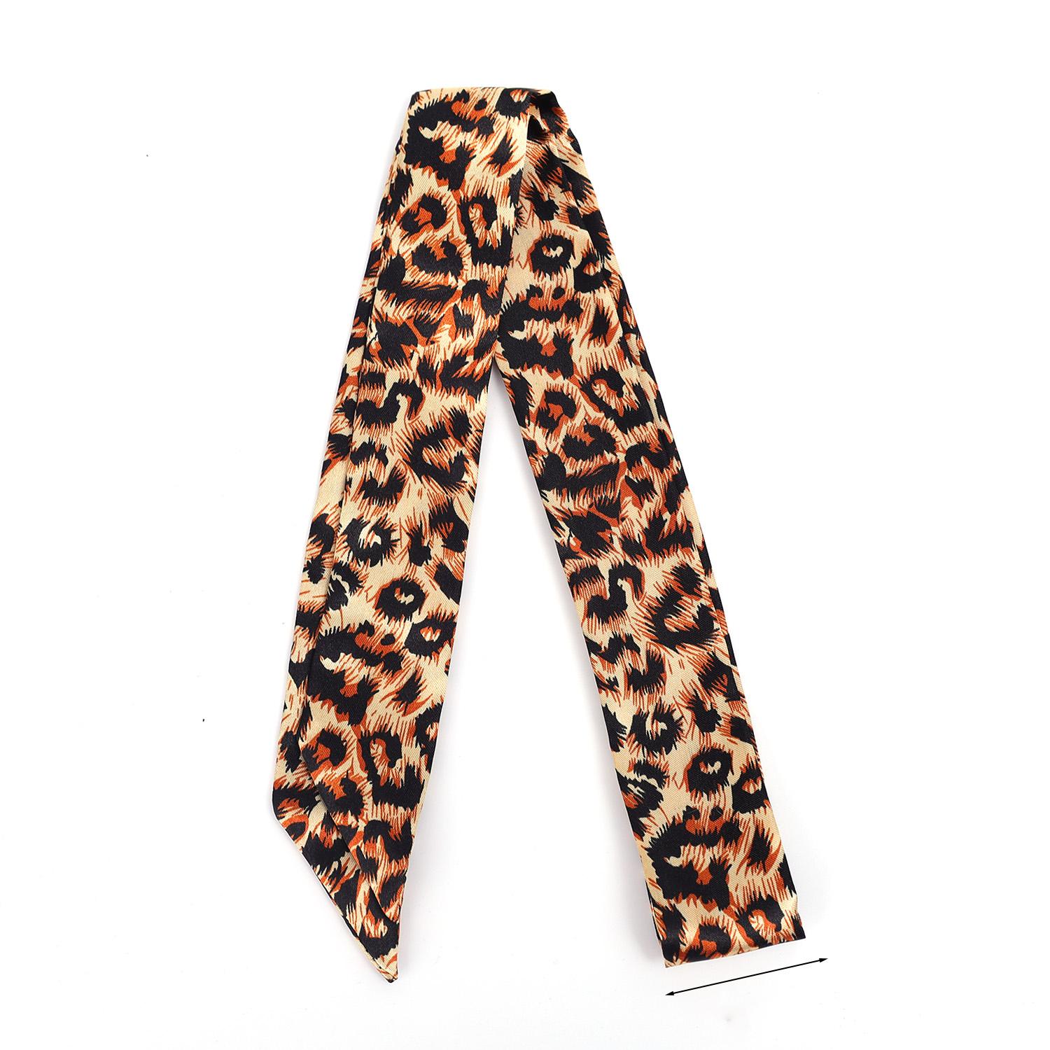 

100x4CM American Retro Leopard Print Long Scarf Tie Multifunction Hair Band Bags Handle Decoration Long Scarfs for Women Girls 100 4CM леопардовий
