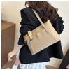 Pu Solid Color Large Capacity Commuter Casual Shoulder Tote Bag For Women