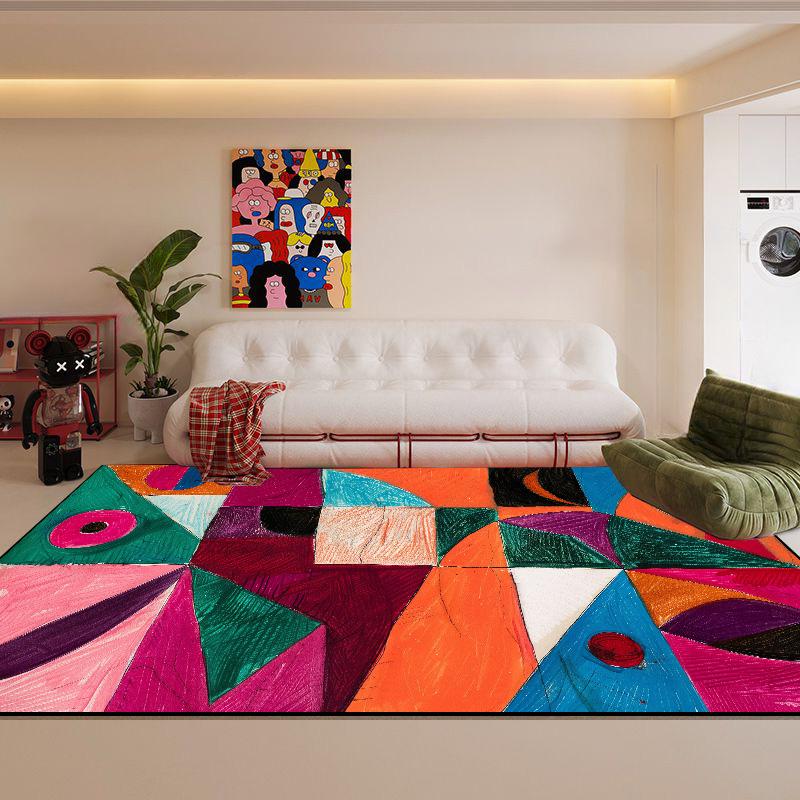 Nordic Abstract Living Room Carpet Modern Geometric Bedroom Large Area Rugs Washable Home Lounge Carpets Anti-slip Bathroom Mat
