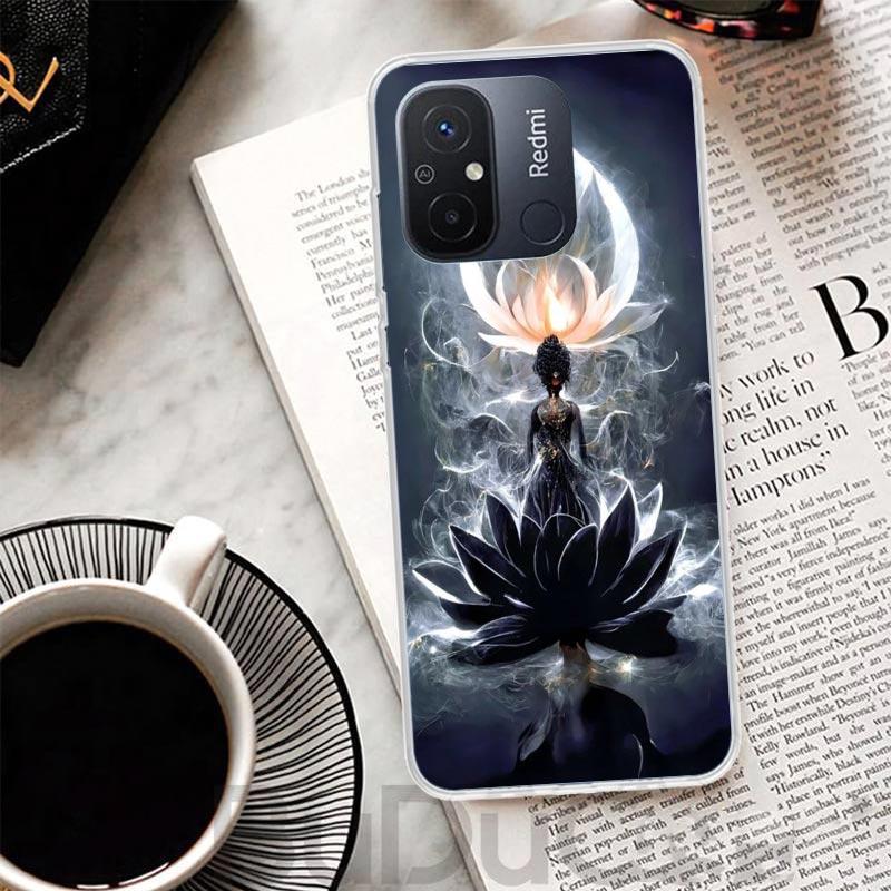 Buddhist Fire Lotus Cover For Xiaomi Redmi 13 13C 14C 12 12C 10 10C 9 9C 9T 9A Phone Case 10A 8A 8 7A 7 6A 6 K80 K70 K60 K20 K40
