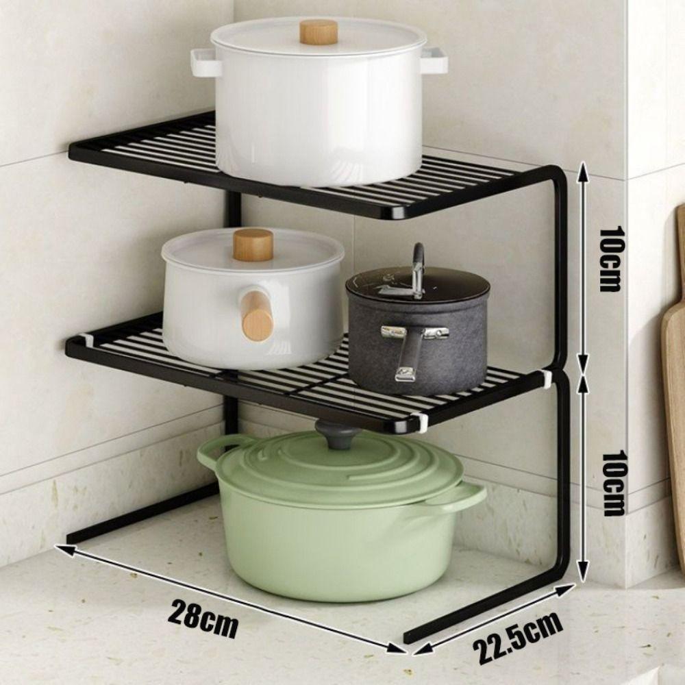 Metal Multilayer Shelf Display Shelf Space Saving Kitchen Table Shelf Multifunctional Countertop Storage Rack Kitchen Storage