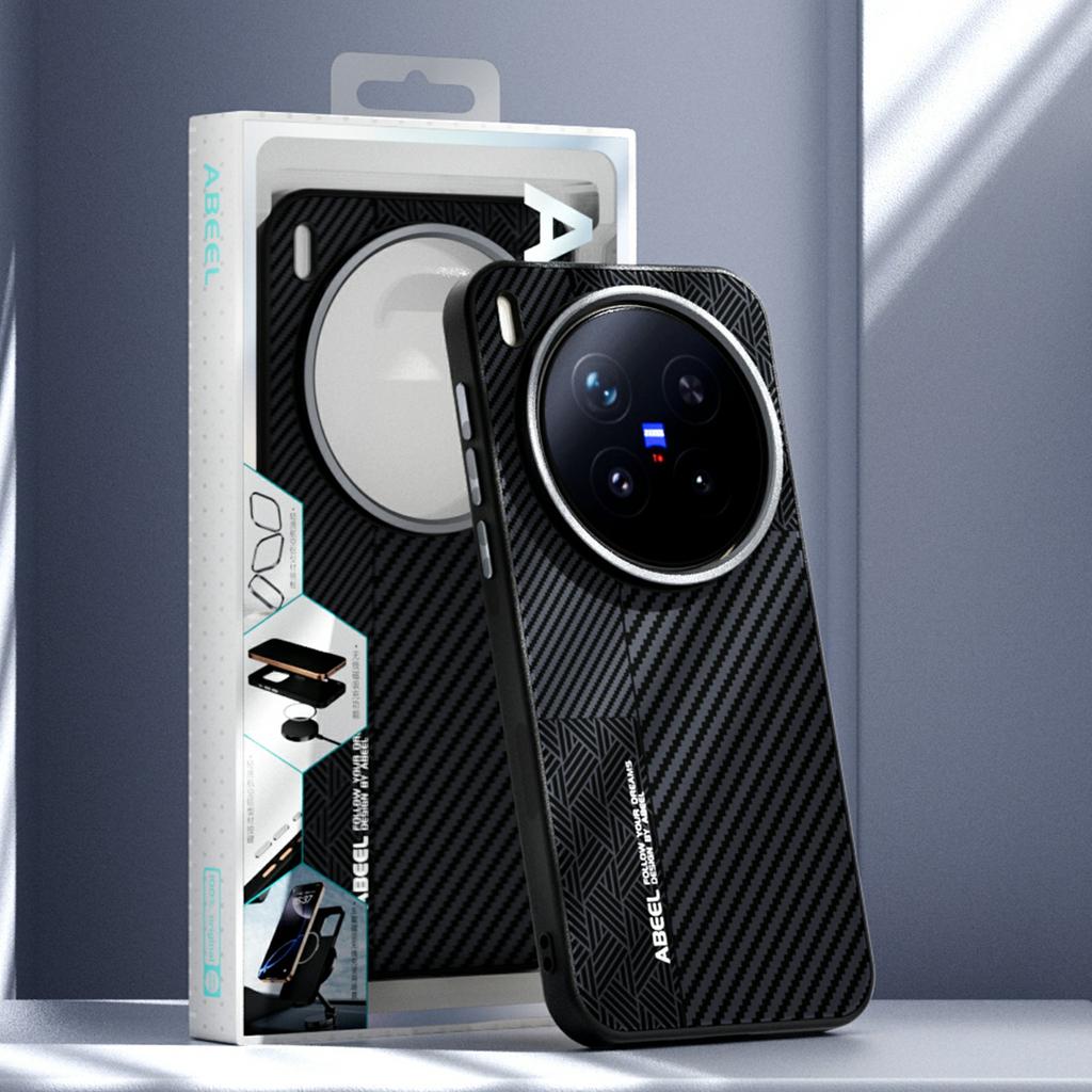 ABEEL Pro Honor Magic8 5G Magnetický kryt PC + TPU + Hliníková slitina + PU kůže Tenký zadní kryt telefonu