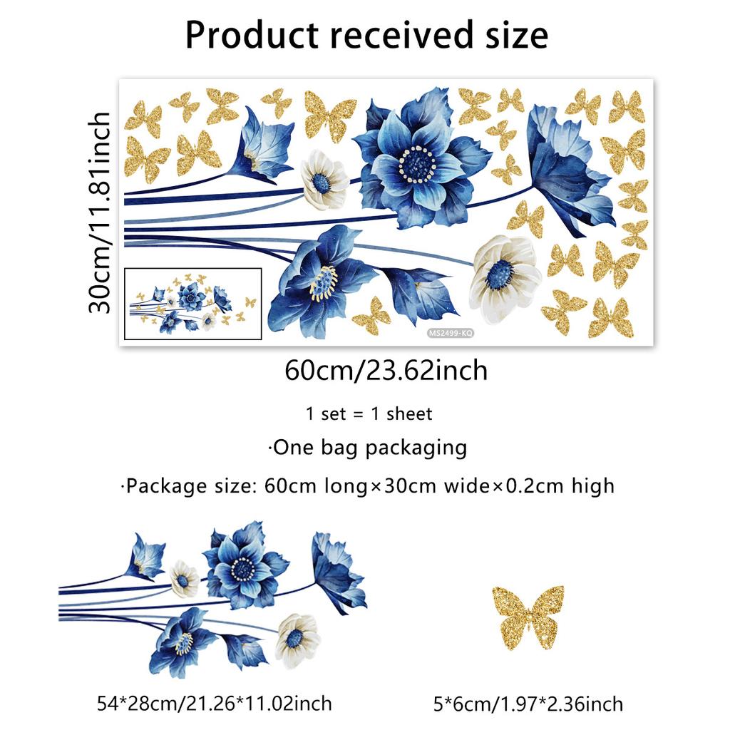 Beautiful Flowers Wall Sticker Living Room Background Home Decoration Decals Bathroom Mirror Decor Beautify Self Adhesive Mural