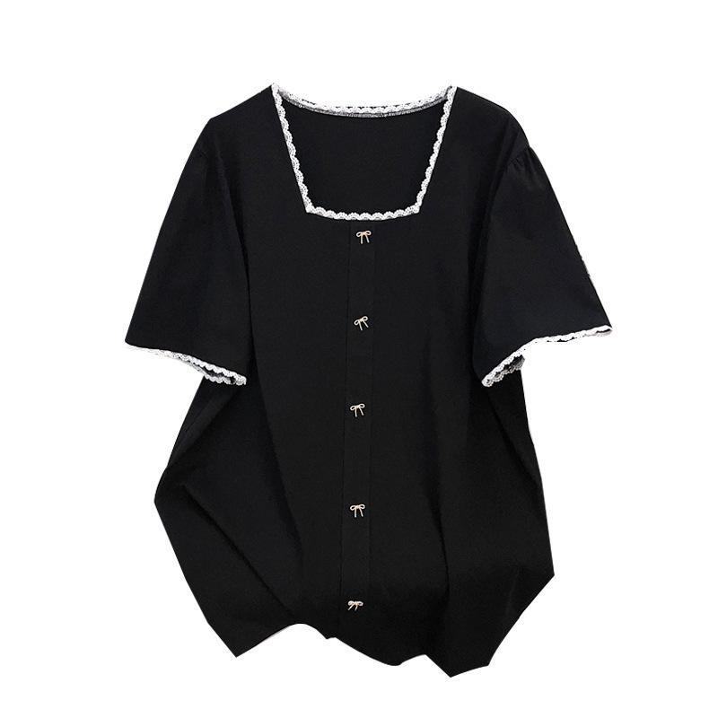 Plus Size Slimming Mid-Length Short-Sleeve T-Shirt for Women (200/300/350 jin)