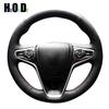 Artificial Leather Steering Wheel Cover DIY Black Hand-sewing Car Steering Wheel Covers for Opel Ignia 2014 2015 Buick Regal
