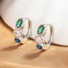 High-End Light Luxury, Unique Retro Earrings, National Style Earrings, Zircon Earrings, Trend Stud Earrings, Ear Buckles.