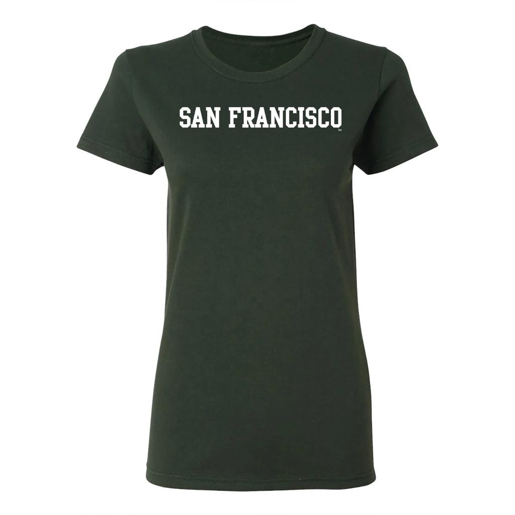 University of San Francisco Dons Basic Block Women's T-Shirt - Forest