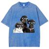 Coole Teddy-Hund T-Shirts Unisex Washed Tees Herren Damen Mode Lässige Kurzarm T-Shirts Baumwolle Oversized T-Shirt
