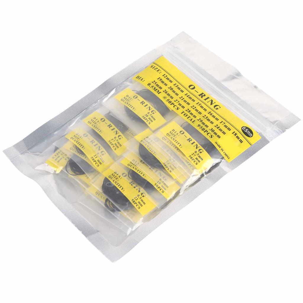 950pcs Set 0.5 0.6 0.7mm 12mm30mm Universal Rubber O Ring Watch Back Cover Seal Gaskets