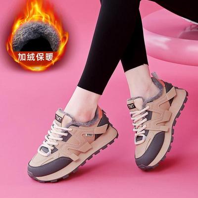 Women's Winter Sneakers With Fur Warm Platform Sneakers Thick Sole Student Ladies Casual Shoes Short Plush Zapatillas Mujer