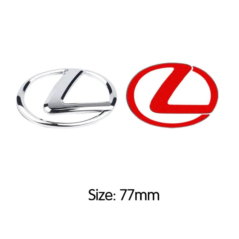 Adesivos de metal de alto padrão com processo galvanizado para o logotipo do volante 64mm 77mm para Lexus ES240 ES250 IS250 LX460 RX270 RX300 RX350