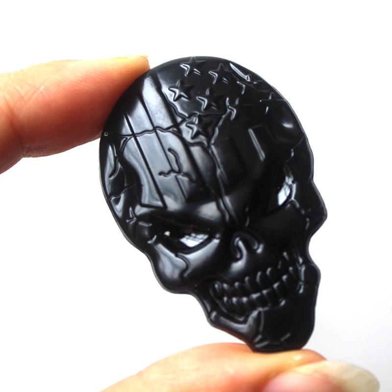 Skull Metal Alloy Car Emblem Decorative Sticker - Scratch Cover & Body Decoration Accessory