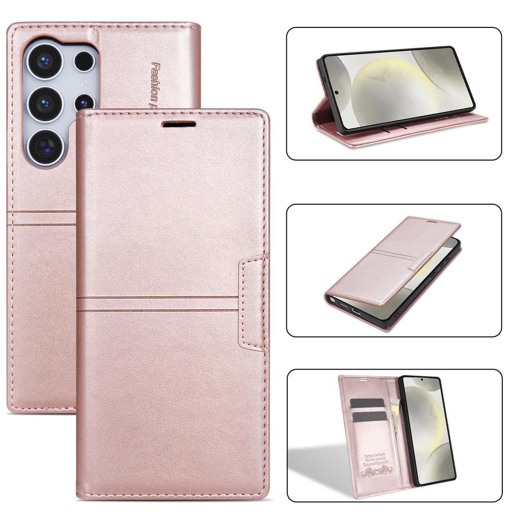Business Wallet Cards Solt Phone Case For Samsung S26 Ultra S25 Plus S24 S23 A36 A56 Flip Strong Magnetic Book Pocket Cover