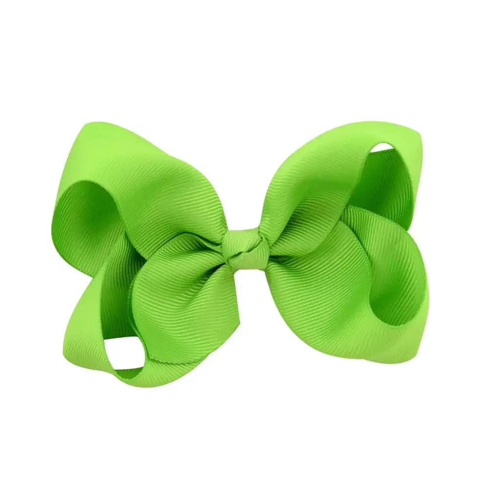 3/4/6/8inch  Boutique Handmade Colorful Solid Ribbon Grosgrain Hair Bow with Clips for Kids Girls Hair Accessories