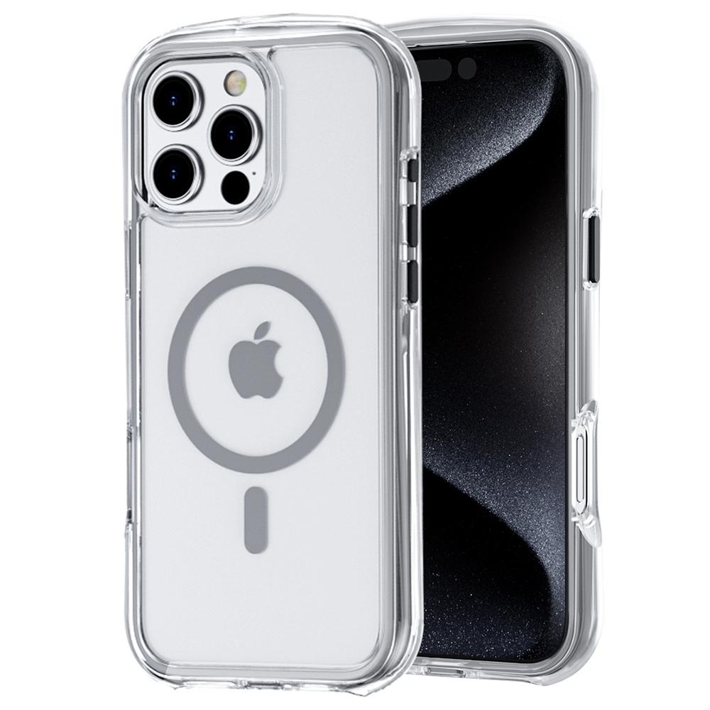 For iPhone 16 Pro Max Case Compatible with MagSafe Annular Airbags PC+TPU Phone Cover B