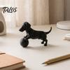 Industrial Style Home Accents Mini Dachshund Football Figurine, Matte Black 3D Printed Statue, Pet Owner Keepsakes Modern Minimalist Ornament
