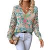 Neues bedrucktes V-Ausschnitt-Oberteil Damen beliebter Pullover Langarm Frühling und Herbst Pullover