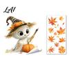 Cute Ghost Pumpkin Decals Autumn Ghost/Gnome Static Glass Sticker PVC Waterproof Maple Leaves Window Removable Party Supplies Decal Cling