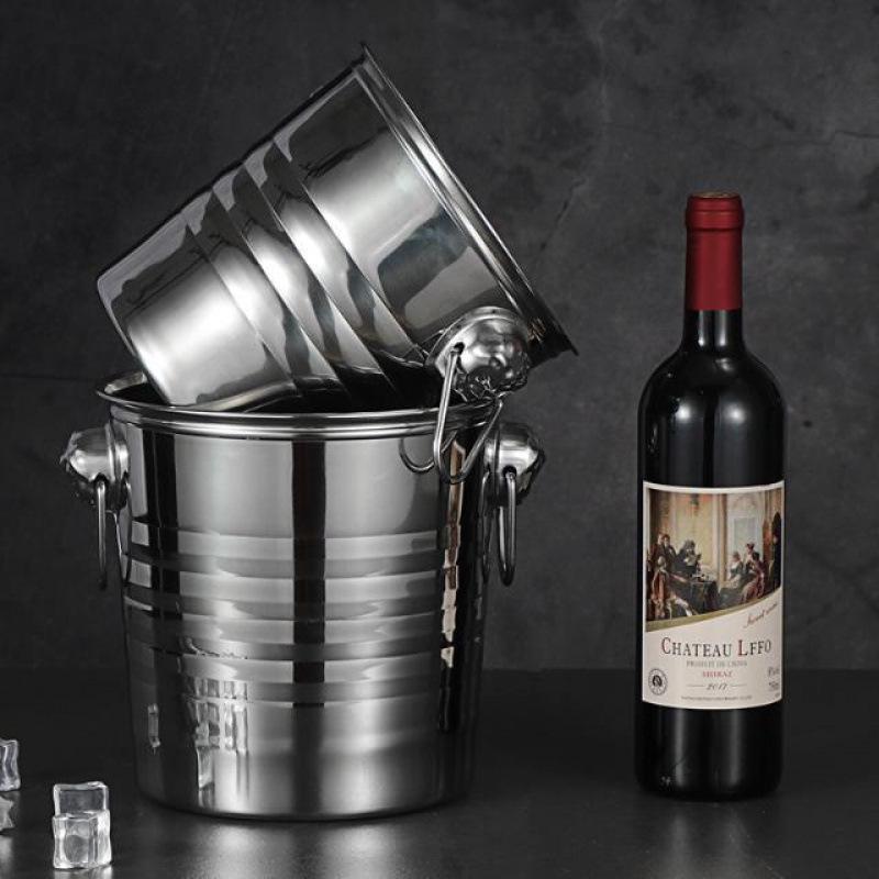 Stainless Steel Tiger Head KTV Ice and Champagne Bucket for Bars