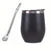 Yerba Mate Becher Set Edelstahl Isolierter Becher mit Deckel und Strohhalm Doppelwandiger Mate Tee Becher Löffel für Heiße und Kalte Getränke