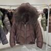 Winter New Natural Fox Fur Collar Hooded White Duck Down Jacket Women's Short Loose Thickened Warm Jacket