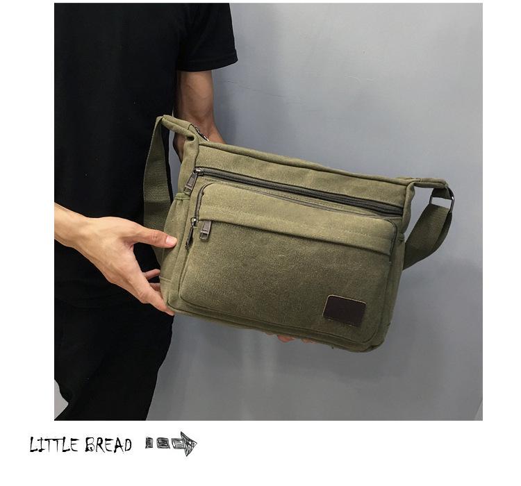 Herren Canvas Umhängetasche mit großer Kapazität und mehreren Fächern für Outdoor-Sportarten