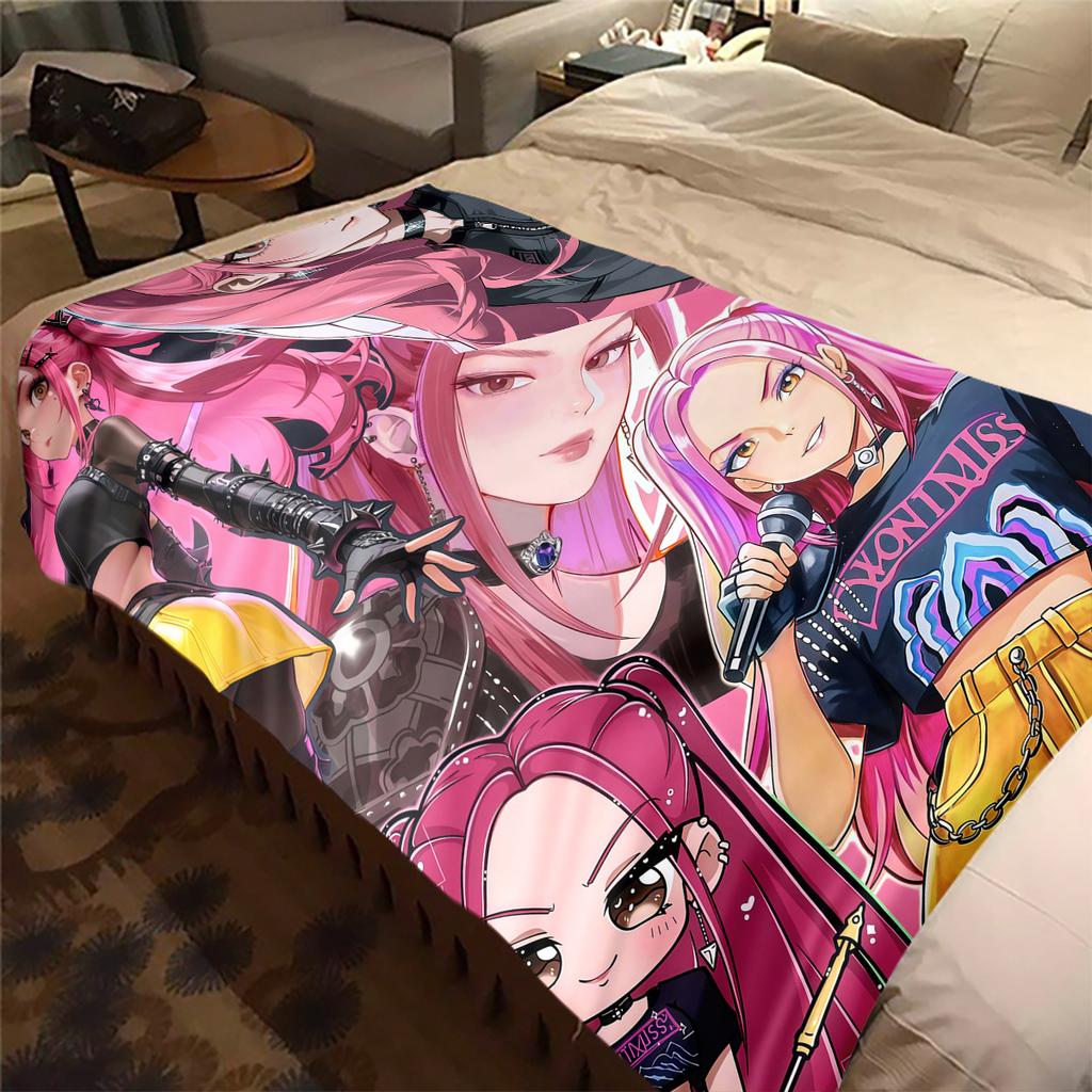 KPop Dämonenjäger Niedliche Weiche Flanelldecke, Druck für Schlafzimmer Sofas Betten, Geeignet für Reisen -HYQ14