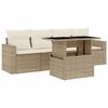 VidaXL Garden Lounge Set with Cushions 5 Pcs Beige Braided Resin 3267098