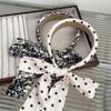 Dotted/Flower Print Hairband for Photography Braids Headband for Girl Trend Model Show French Style Ribbon Hairband