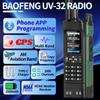UV-32 Amateurfunkgerät mit großer Reichweite, 10 W, wiederaufladbar, Walkie-Talkies UV32 5RM K5, Handfunkgerät mit GPS, APP-Programmierung, Frequenzkopierfunktion, USB-C-Aufladung