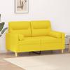 Vidaxl 2-Seater Sofa With Cushions, Light Yellow, 120 Cm, Fabric