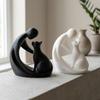 Minimalist Hugging Cat Sculpture 3D Printing Abstract Cat Figurine  Living Room
