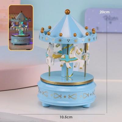Luxury Carousel Music Box 4 Horses Rotate Rotation Romantic Luxury Carousel Toys Handwork Music Box Gifts Electroless