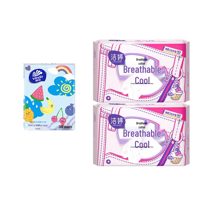 Vinda 3-Ply Tissues Panty Liners Combo Pack