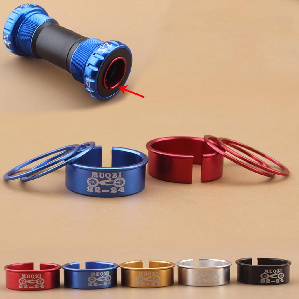 Bicycle Bike Bottom Bracket Washer 24mm to 22mm Axis Conversion Set