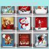 Colorful Santa Claus Christmas Shower Curtain With Hooks Waterproof Fabric