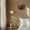 Samurai Warrior Metal Wall Art Round Aluminum Sign for Home Decor Party Gift Halloween Valentine Holiday